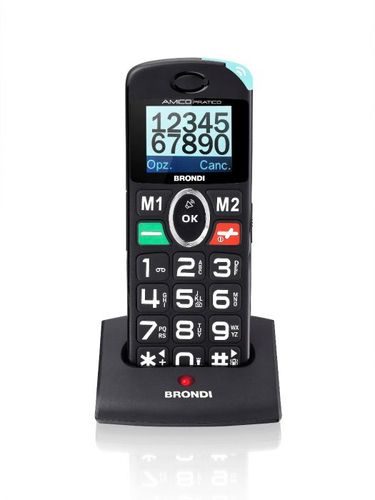 Brondi Amico Pratico 4,5 cm (1.77) Nero Telefono per anziani